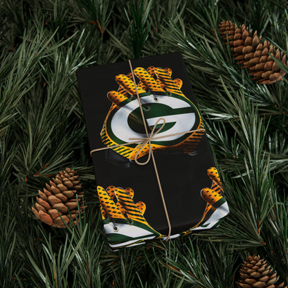 Green Bay Packers Gloves Birthday Gift Wrapping Paper football Holiday