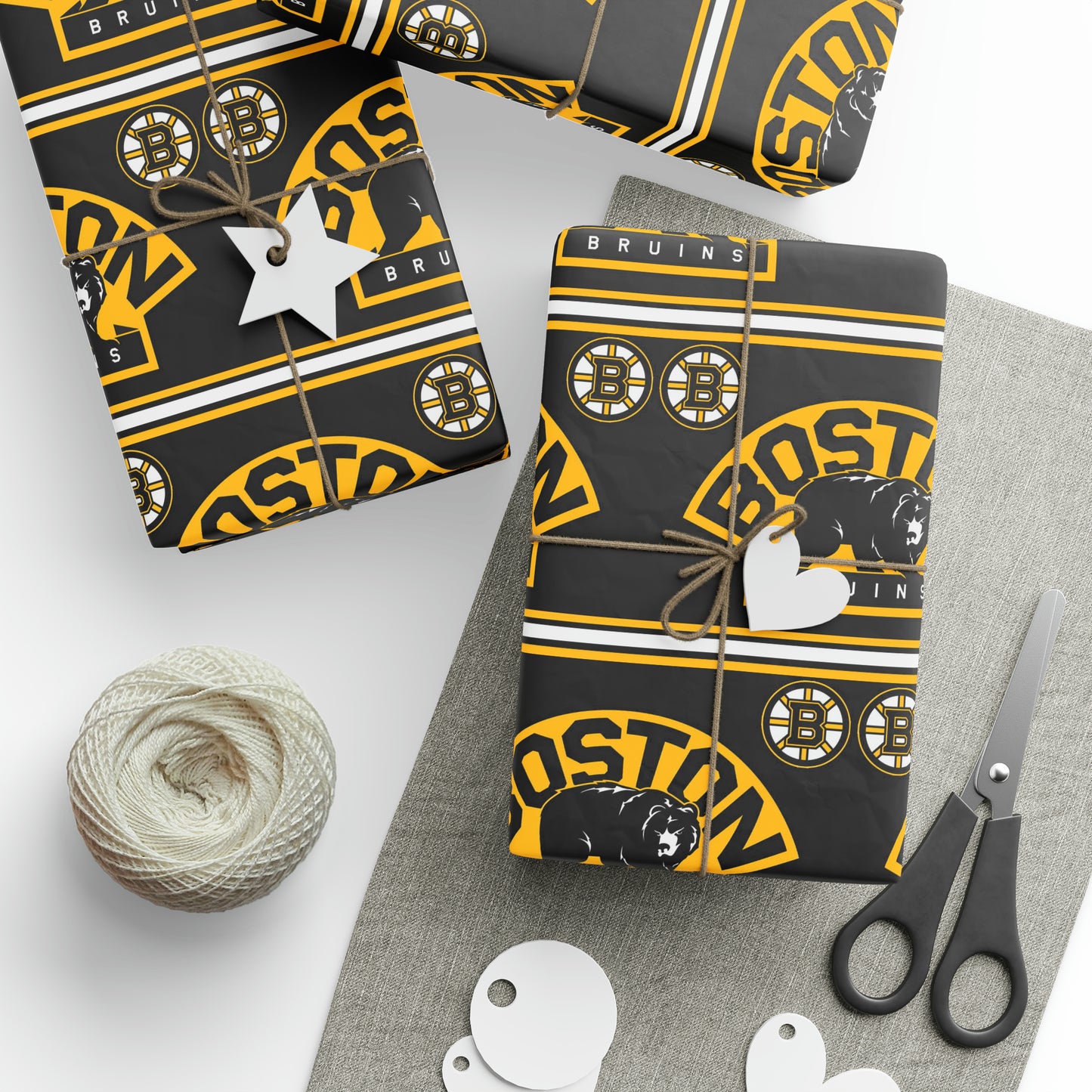 Boston Bruins NHL Hockey Birthday Gift Wrapping Papers Holiday Sports