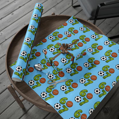 Funny 67 Kids Sports Basketball Meme Wrapping Papers - Christmas Santa Cartoon Funny Gift Wrap, Theme, Holiday Gift Present