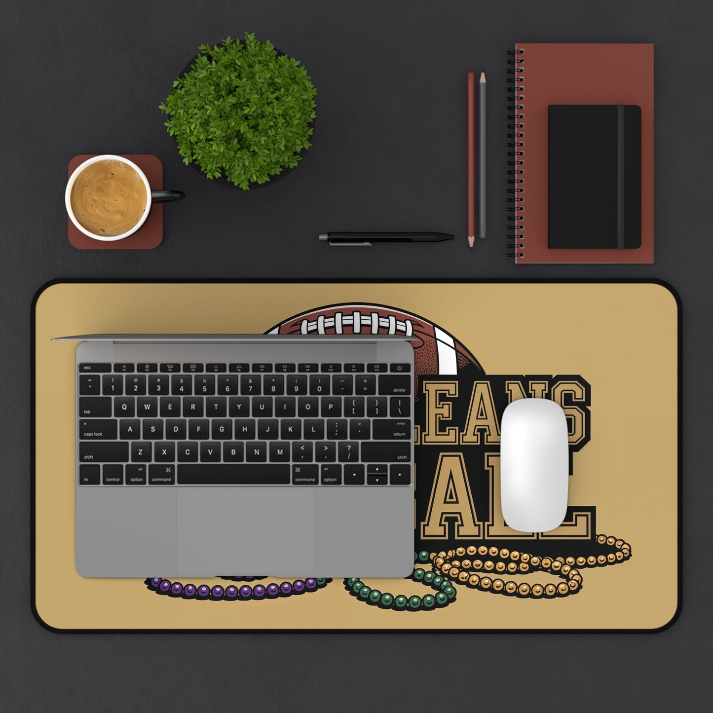 New Orleans Football High Definition Print Non Slip Desk Mat Office Home Mouse Pad Sports Fan Gift Ultra Smooth Surface Rubber Backing