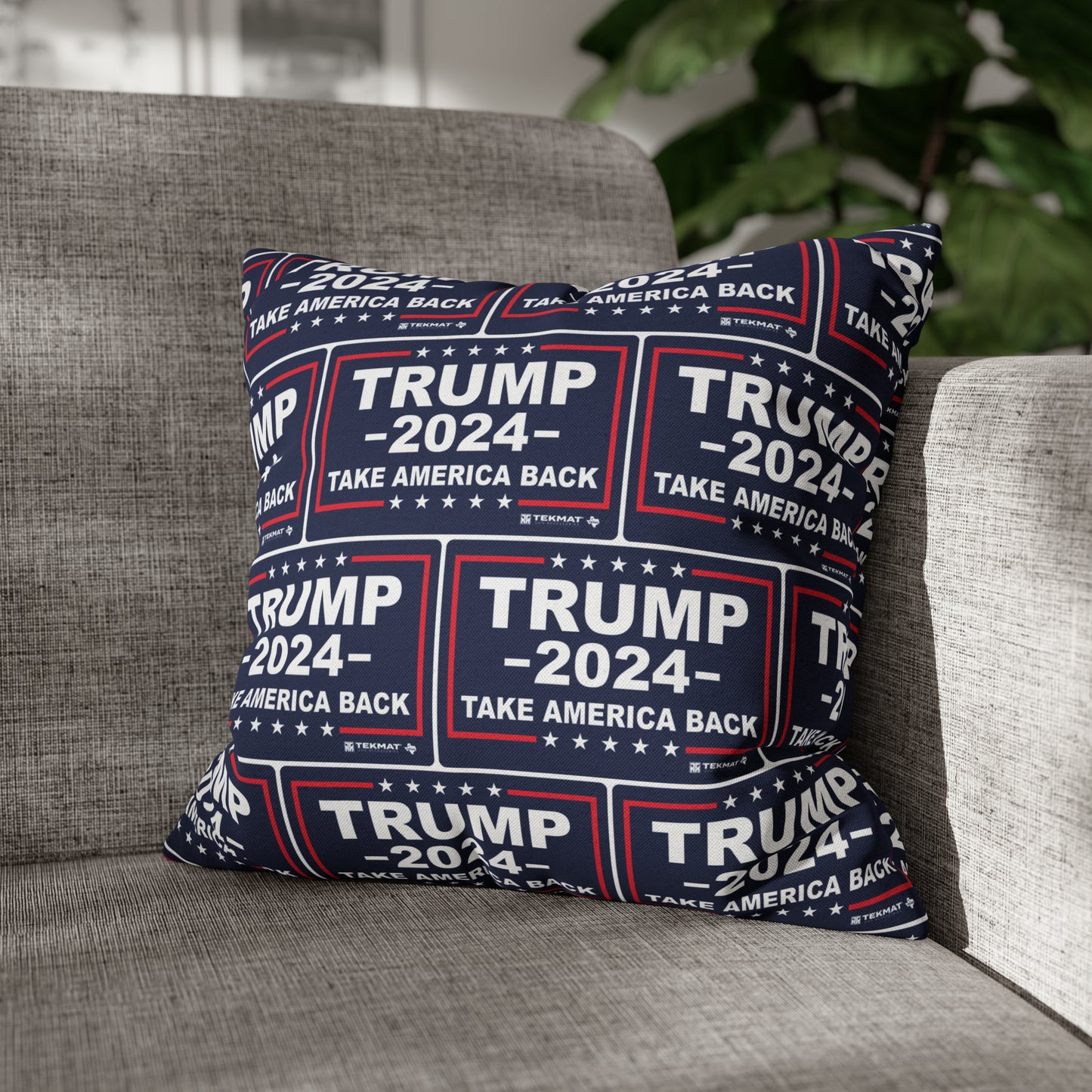 Trump 2024 Take America Back Blue Throw Pillow Case