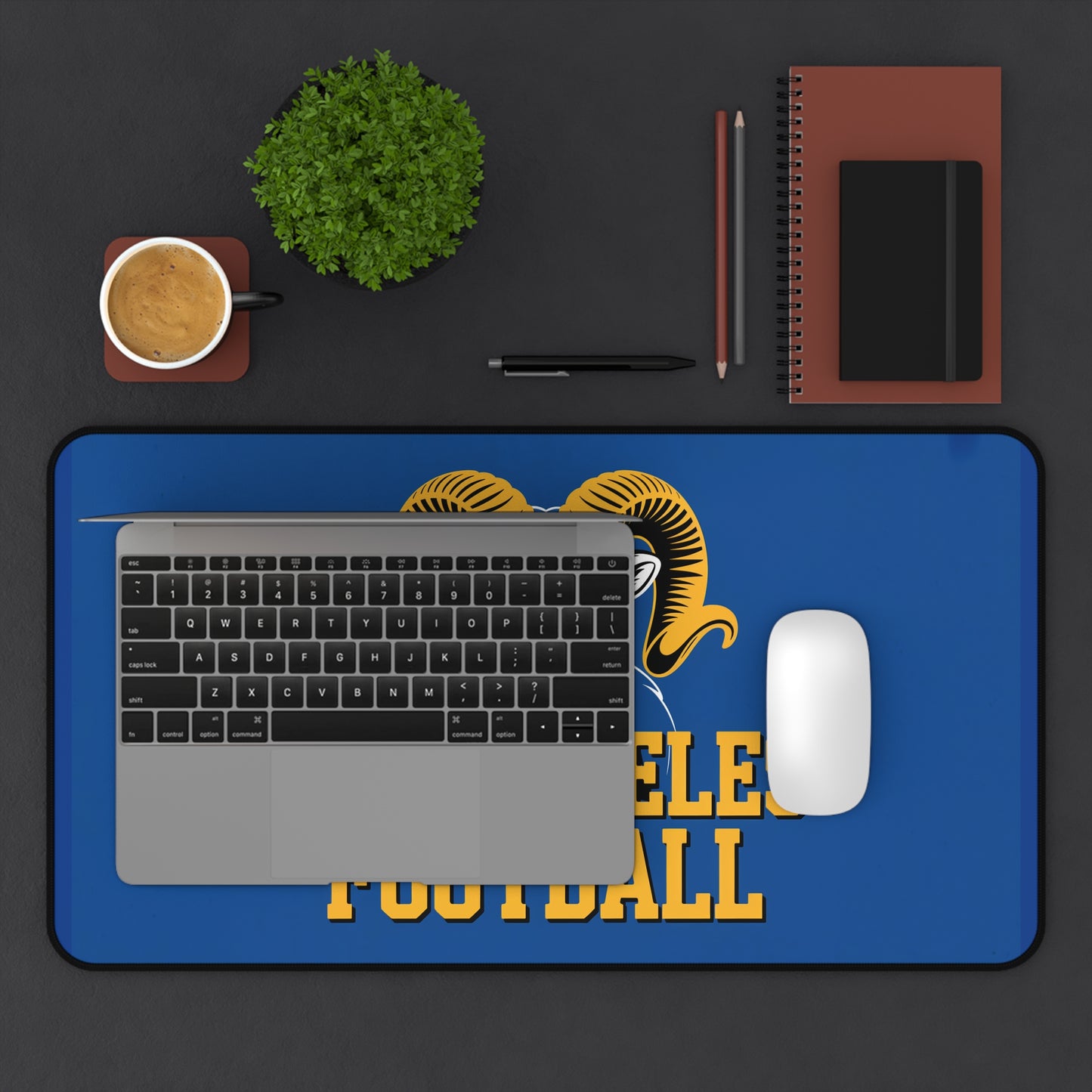 Los Angeles Football High Definition Print Non Slip Desk Mat Office Home Mouse Pad Sports Fan Gift Ultra Smooth Surface Rubber Backing