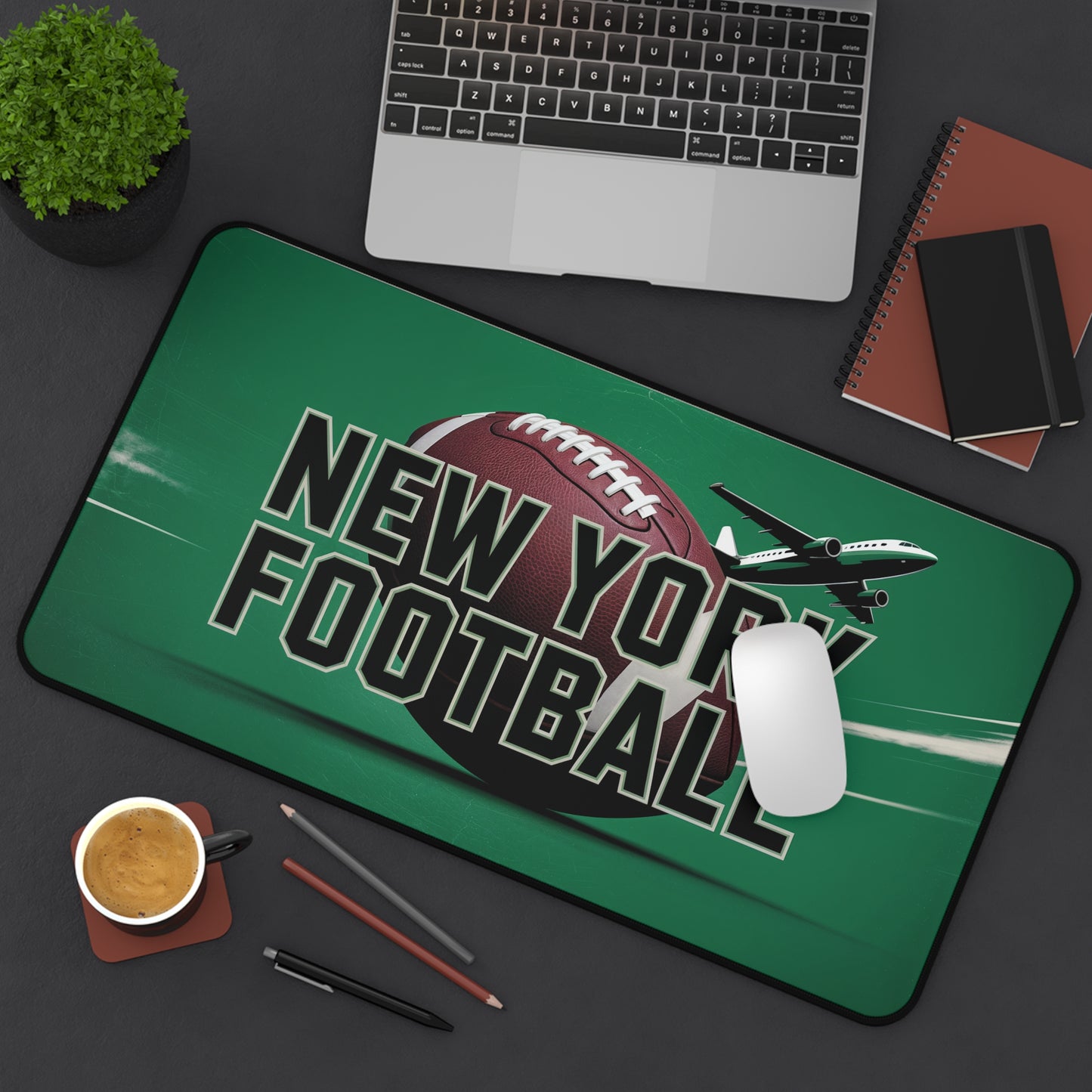 New York Football High Definition Print Non Slip Desk Mat Office Home Mouse Pad Sports Fan Gift Ultra Smooth Surface Rubber Backing