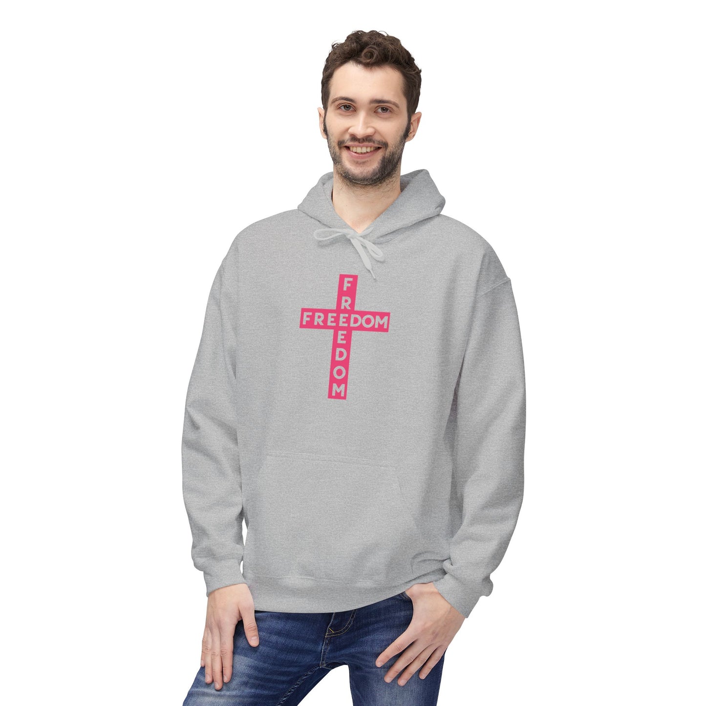 Freedom Cross Pink Hoodie Charlie Kirk Fan Gear