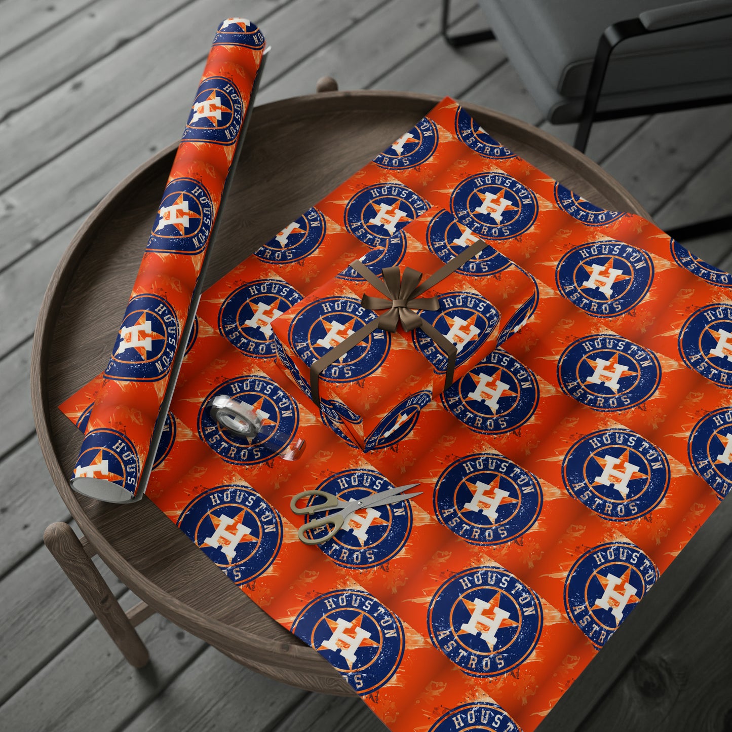 Houston Astros Baseball MLB Birthday Gift Wrapping Paper Holiday