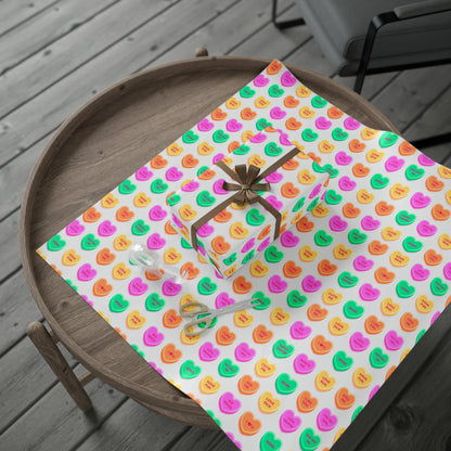 Conversation Hearts Colorful Valentine's Day Gift Present Wrapping Paper