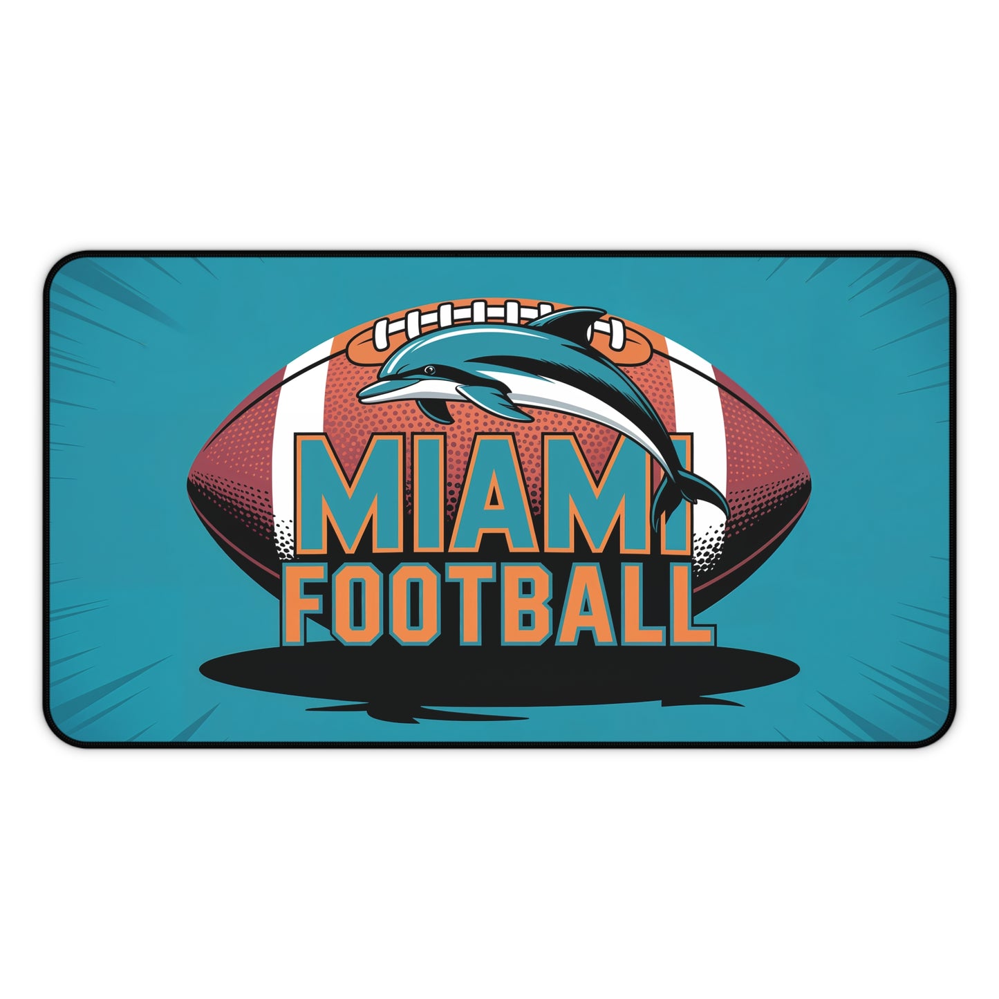 Miami Football High Definition Print Non Slip Desk Mat Office Home Mouse Pad Sports Fan Gift Ultra Smooth Surface Rubber Backing