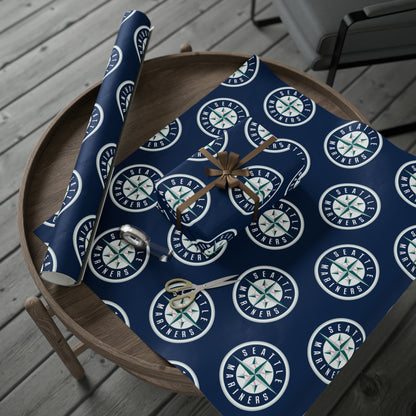 Seattle Mariners Baseball MLB Birthday Gift Wrapping Paper Holiday