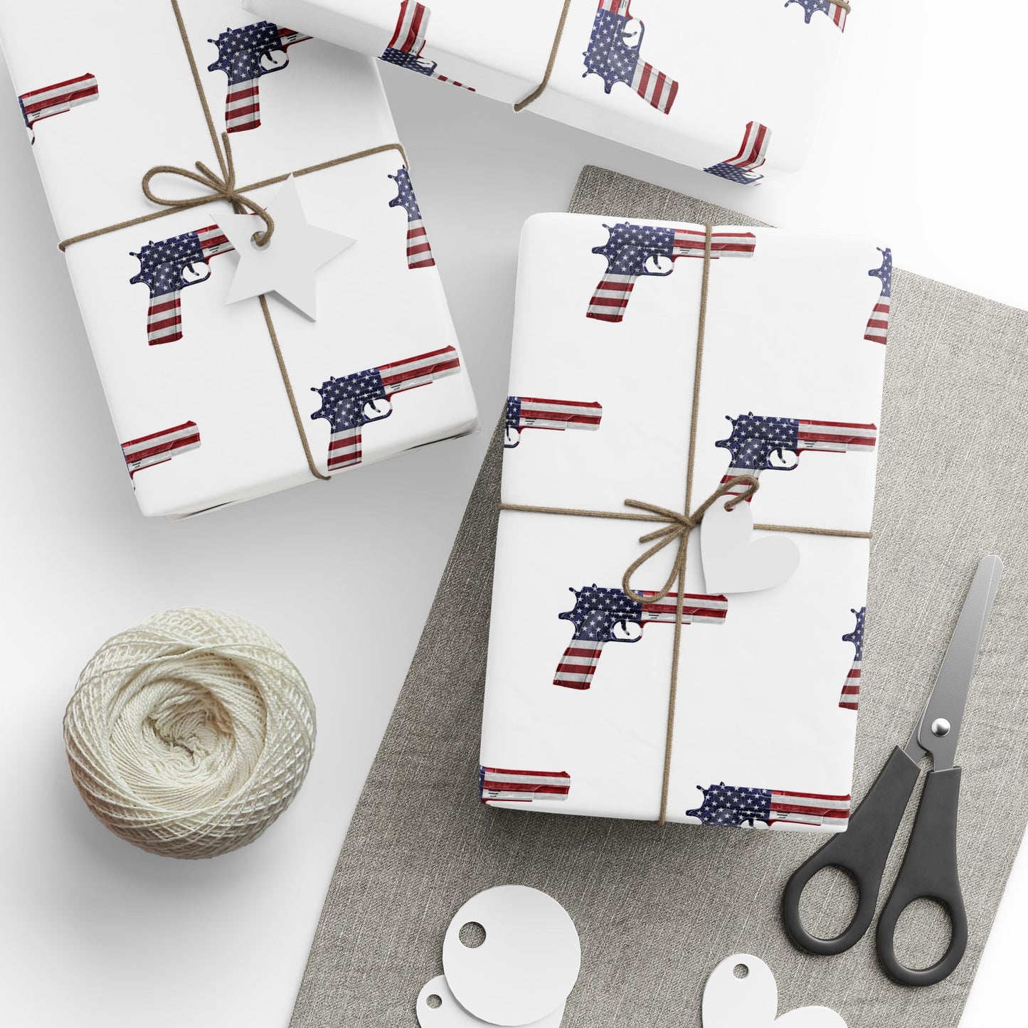 American Flag Gun 2A Weihnachts-Geschenkpapier
