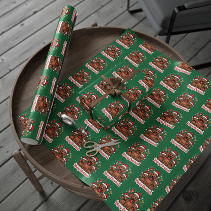 Dachshund Weiner Dog Wrapping Papers - Christmas Santa Cartoon Puppies, Gift Wrap, Puppy Theme, Holiday Dog Gift Present
