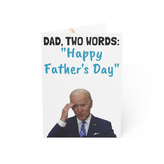 Dad two Words Happy Father's Day Funny Biden Greeting Card Trump