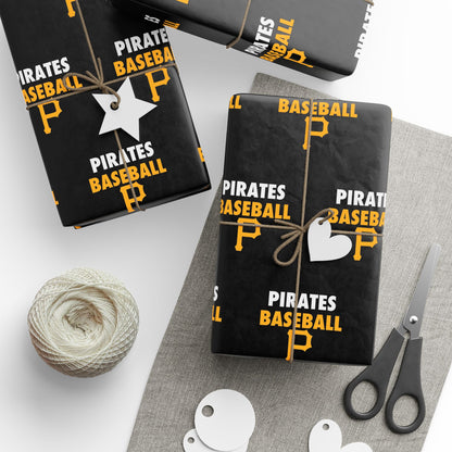 Pittsburg Pirates Baseball MLB Birthday Graduation Holiday Gift Wrapping Paper