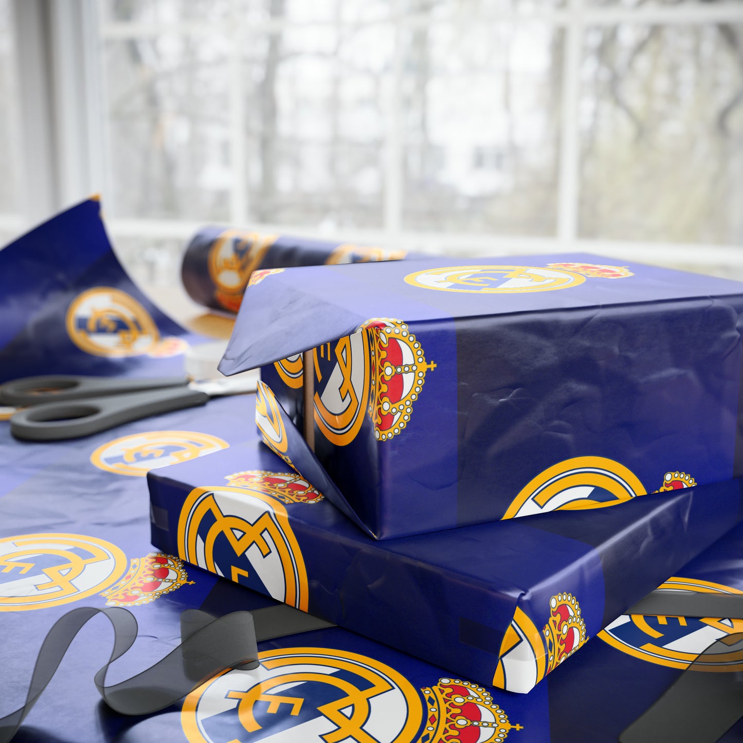 Real Madrid Birthday Gift Wrapping Paper football soccer Holiday