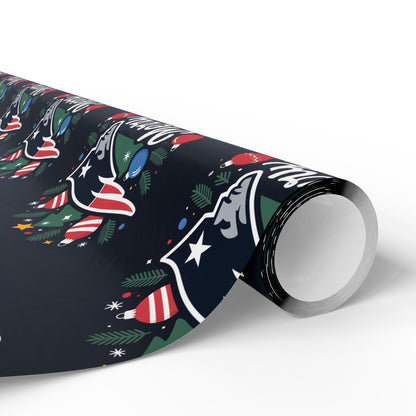 New England Football Merry Christmas Sports Gift Wrap, Holiday Present Wrap, Christmas Gift Wrap, Gift Packaging