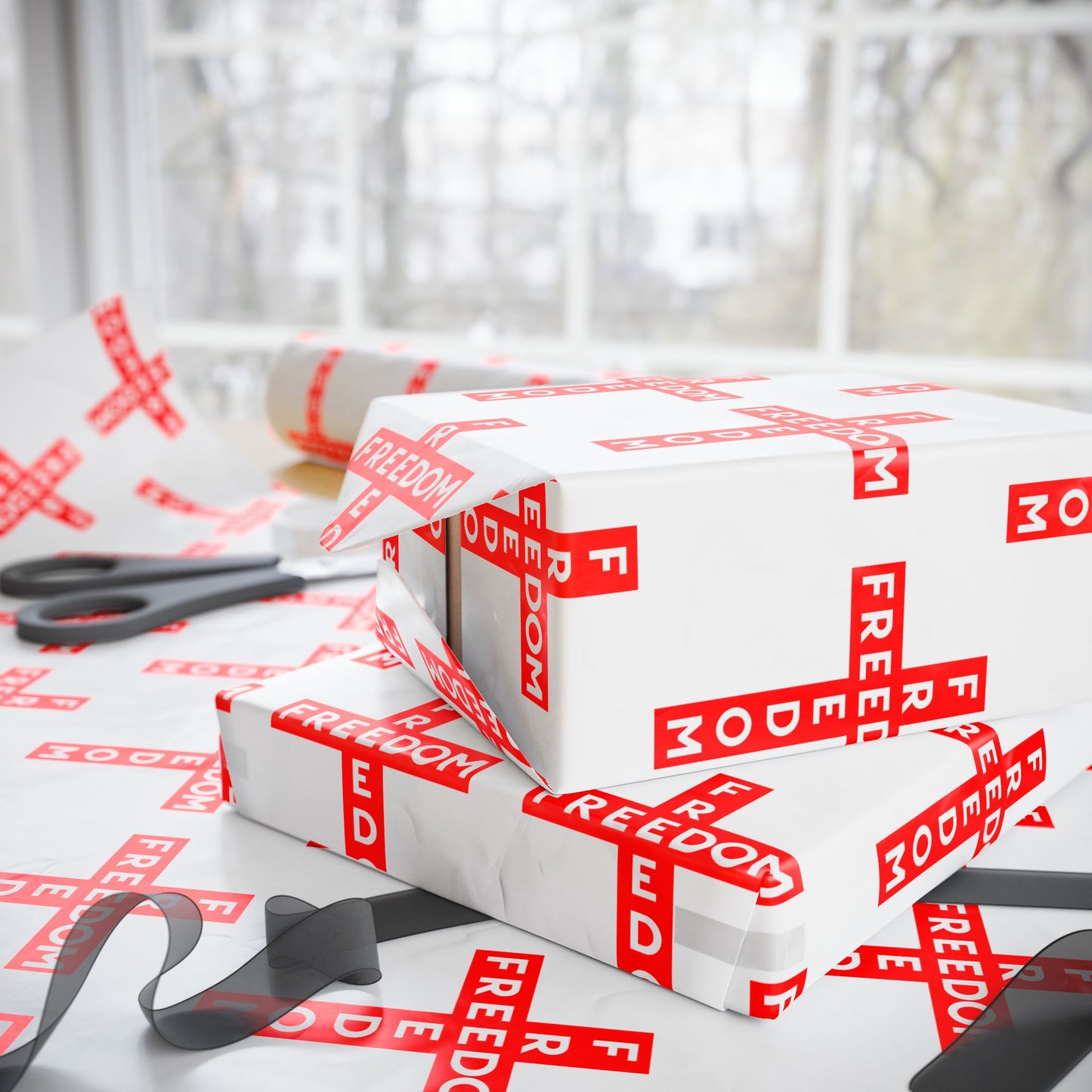 Freedom Red Cross Charlie Kirk Wrapping Papers