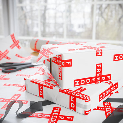 Freedom Red Cross Charlie Kirk Wrapping Papers