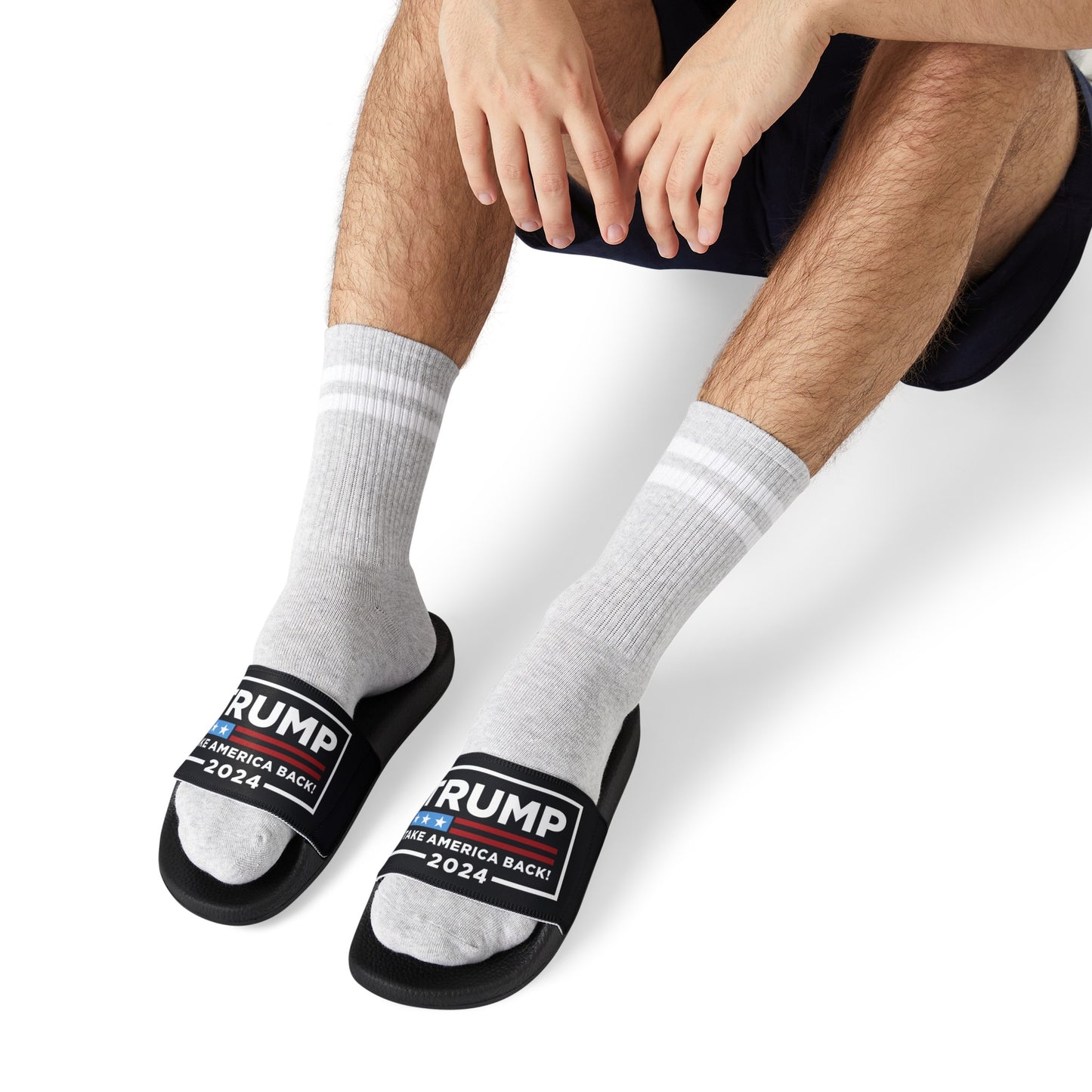 Men's MAGA Trump Take America Back 2024 Comfy PU Slide Sandals