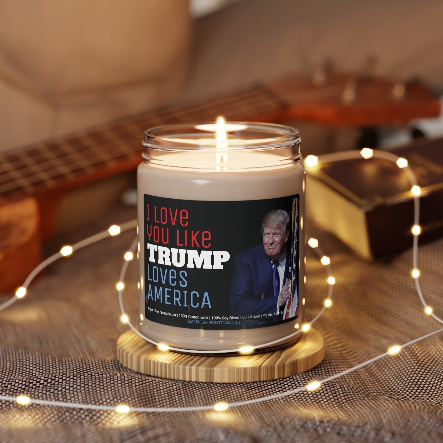 I love you like Trump loves American Flag Valentine's Day Gift Scented Soy Candle 9oz
