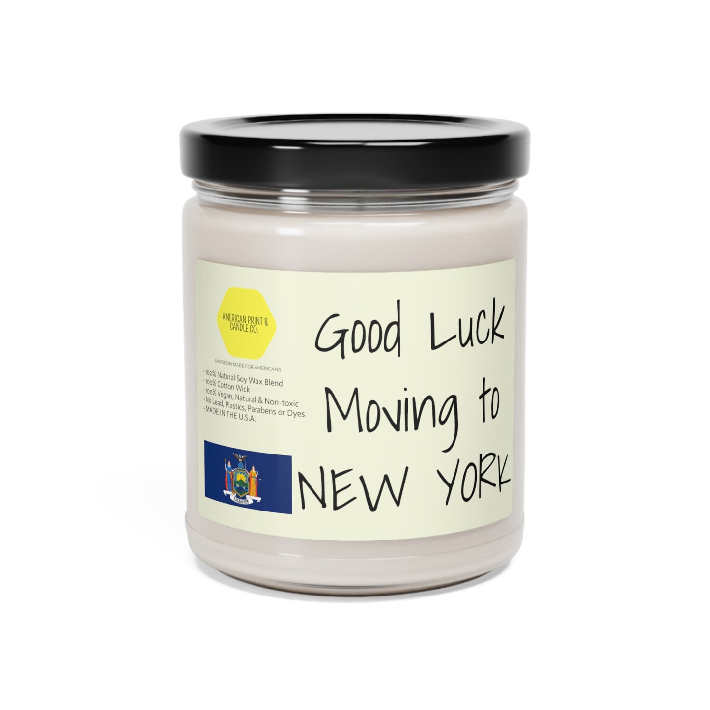 Duftende Sojakerze „Good Luck Moving to New York“, 9 Unzen