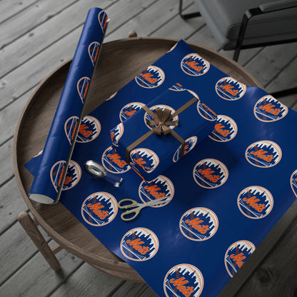 New York Mets Baseball MLB Birthday Graduation Holiday Gift Wrapping Paper