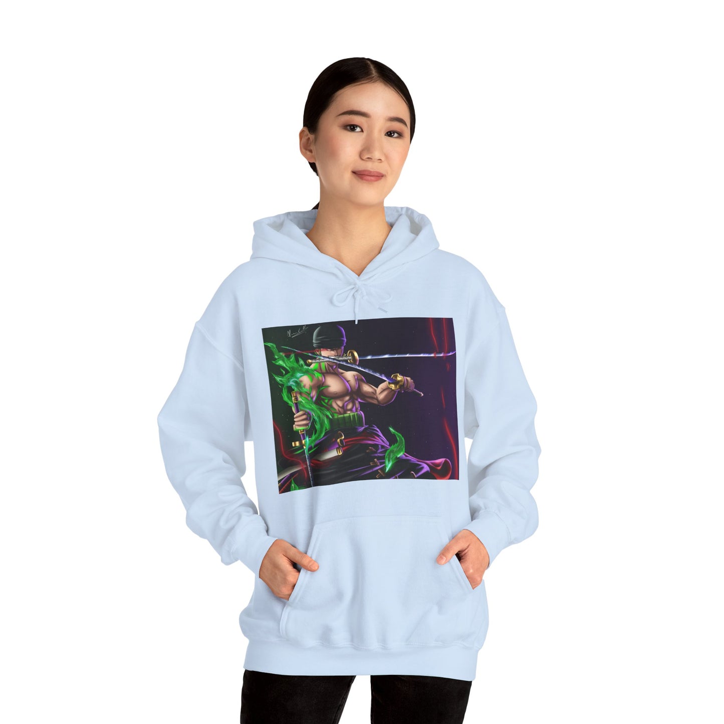 Roronoa Zoro One Piece Anime Cartoon Unisex Heavy Blend Hooded Sweatshirt