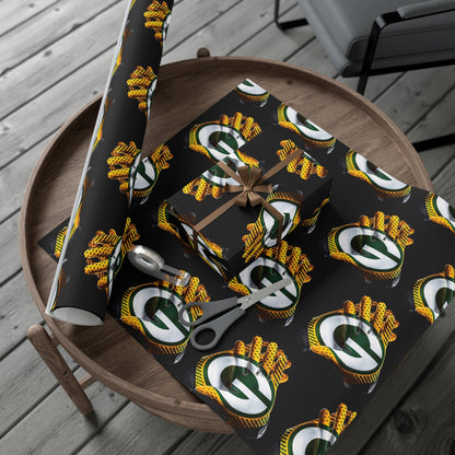 Green Bay Packers Gloves Birthday Gift Wrapping Paper football Holiday