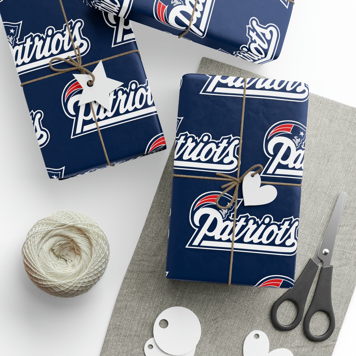 New England Patriots Birthday Gift Wrapping Paper football Holiday Christmas