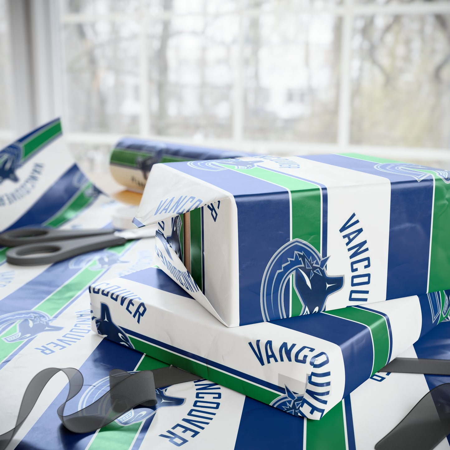 Vancouver Canucks NHL Hockey Birthday Gift Wrapping Papers Holiday