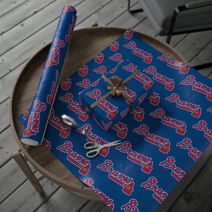 Atlanta Braves Baseball MLB Birthday Gift Wrapping Paper Holiday