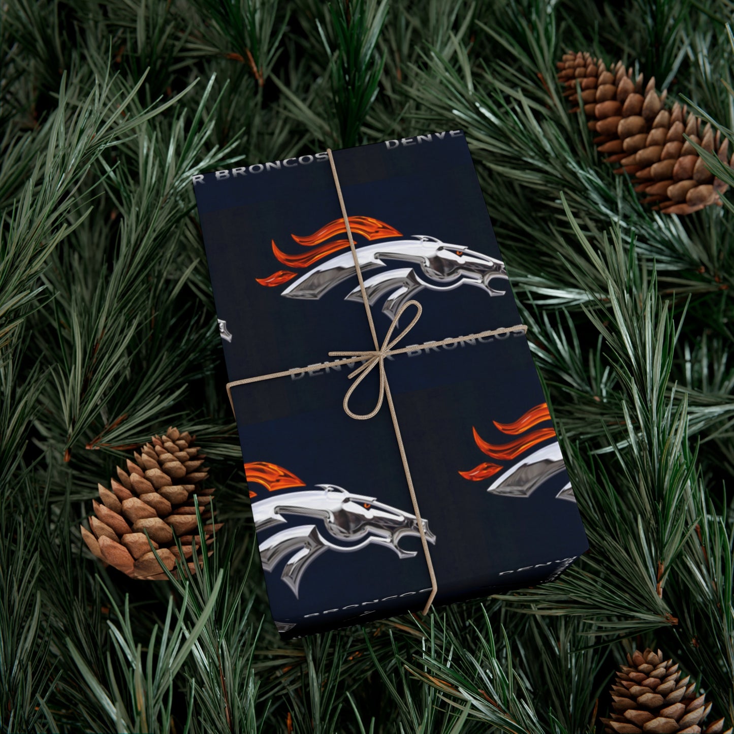 Denver Broncos NFL Football Birthday Graduation Gift Wrapping Paper Holiday