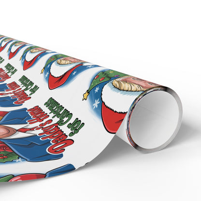"Daddy's Home for Christmas" Trump Christmas Wrapping Paper