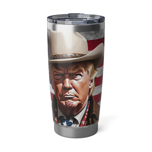 Cowboy Trump American Flag Stainless Vagabond 20oz Tumbler