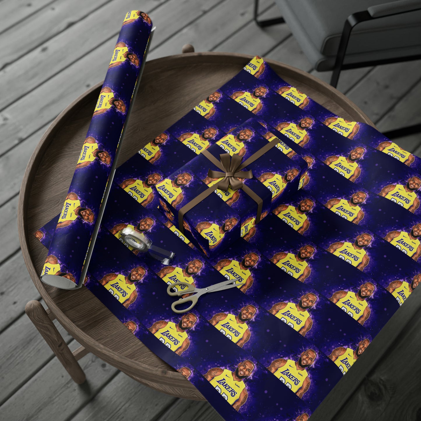 Lebron James LA Lakers NBA Birthday Gift Wrapping Paper Basketball Holiday