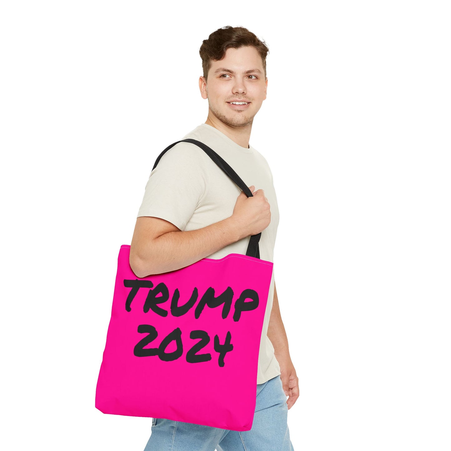 Hot Pink Trump 2024 Rally Durable Heavy Duty Tote Bag