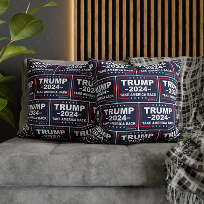 Trump 2024 Take America Back Blue Throw Pillow Case