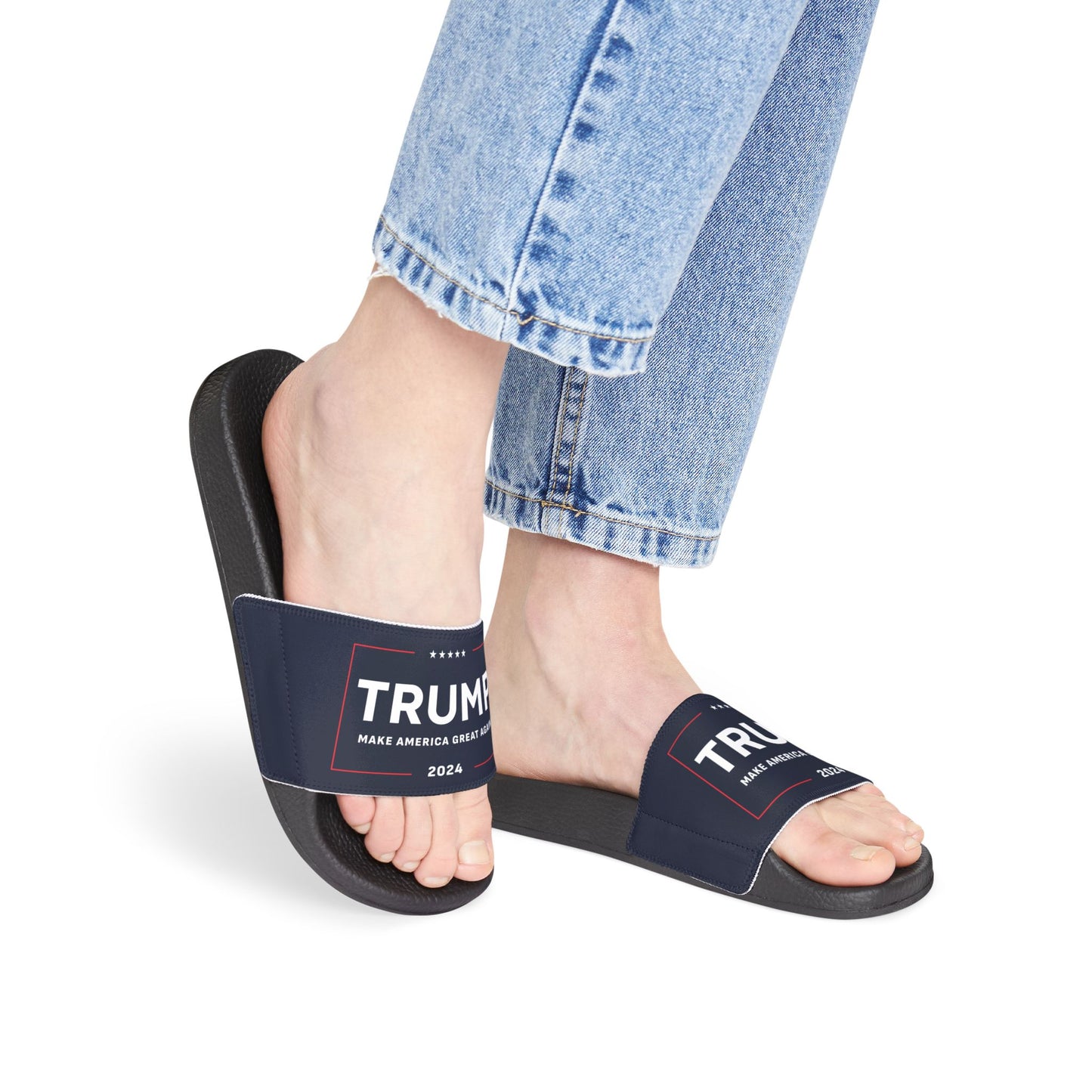 Women's Trump Make America Great Again Comfy PU Slide Sandals