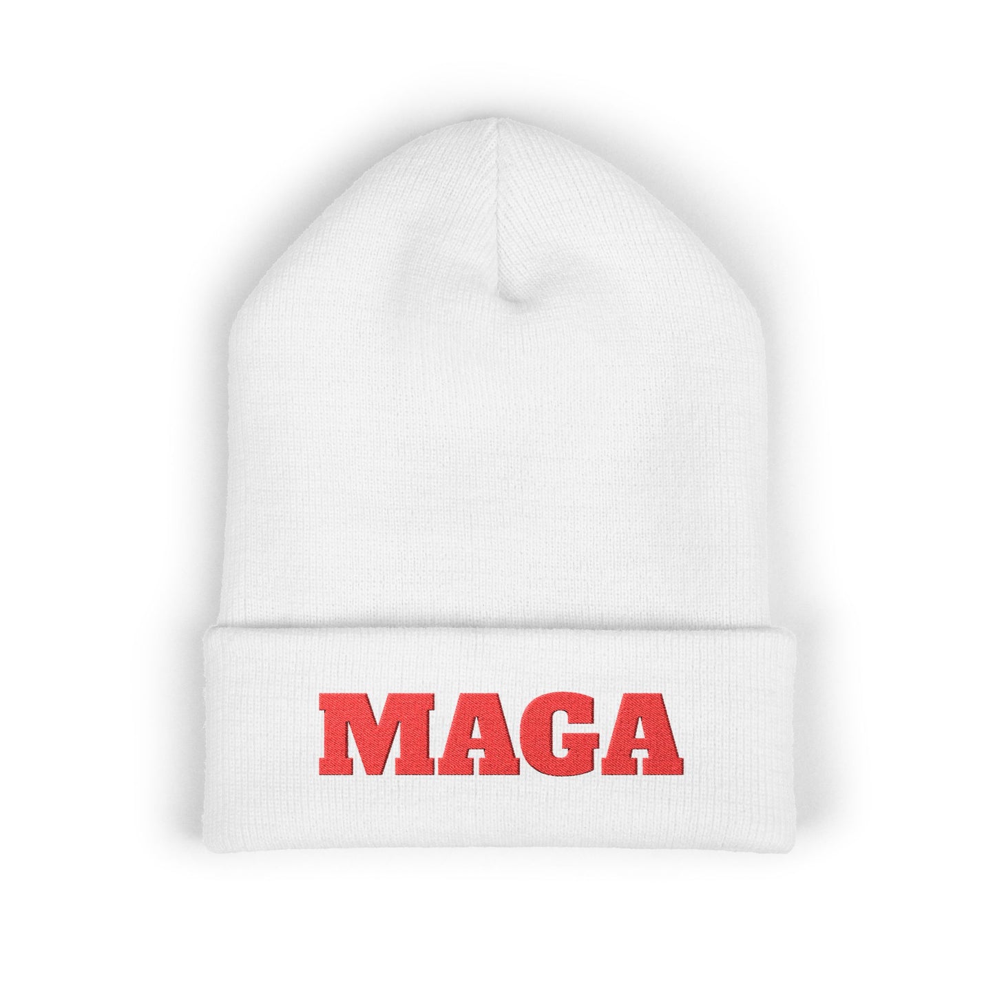MAGA Embroidered Cuffed Beanie — Classic Knit Winter Hat