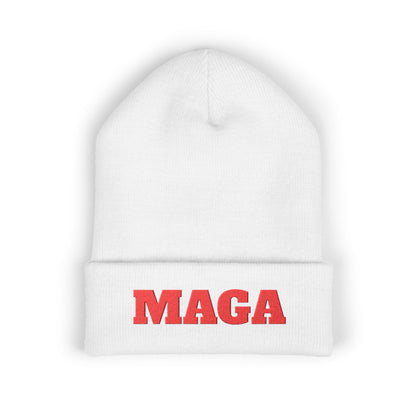 MAGA Embroidered Cuffed Beanie — Classic Knit Winter Hat