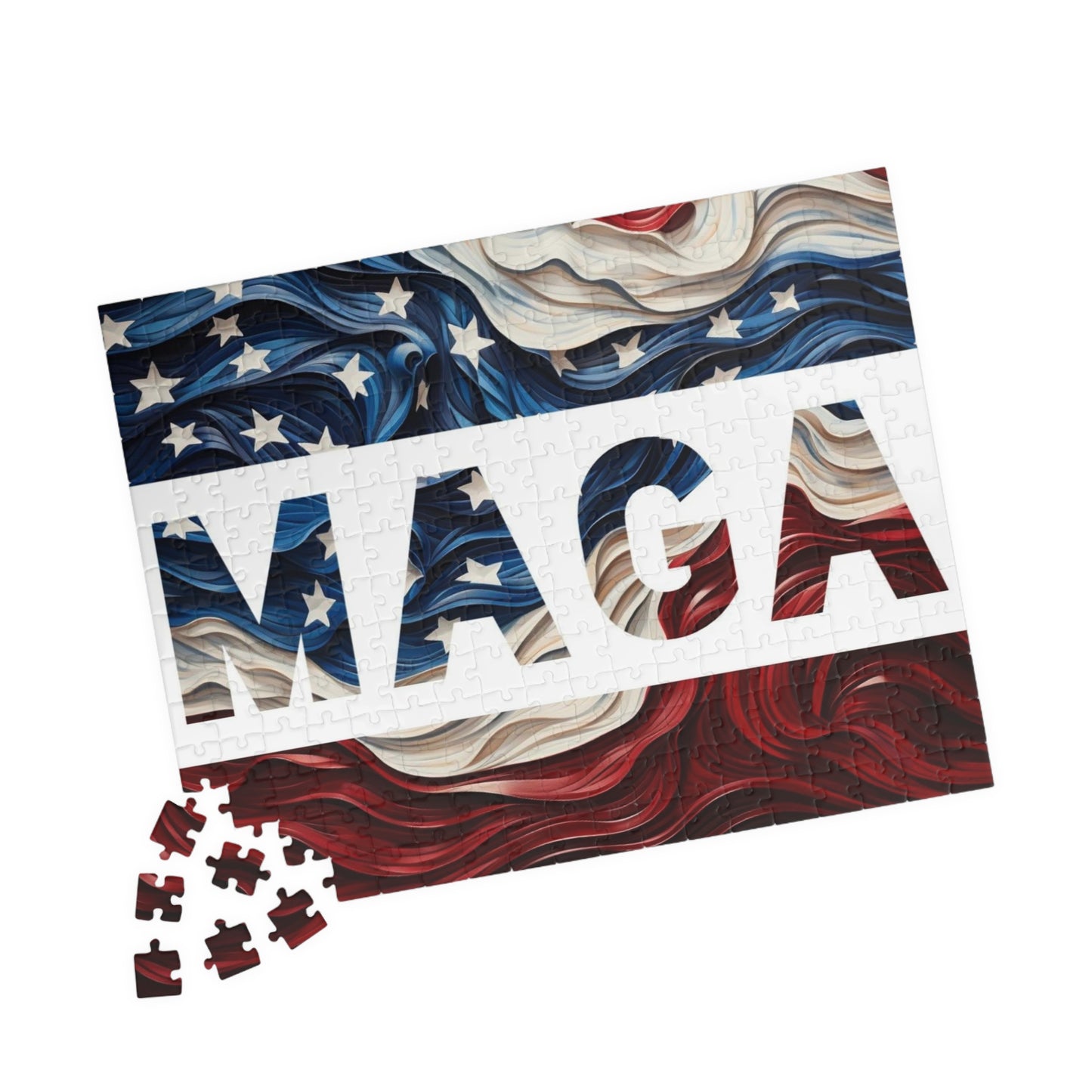 MAGA Red, White and Blue Trump Wood Puzzle 252 or 520 piece