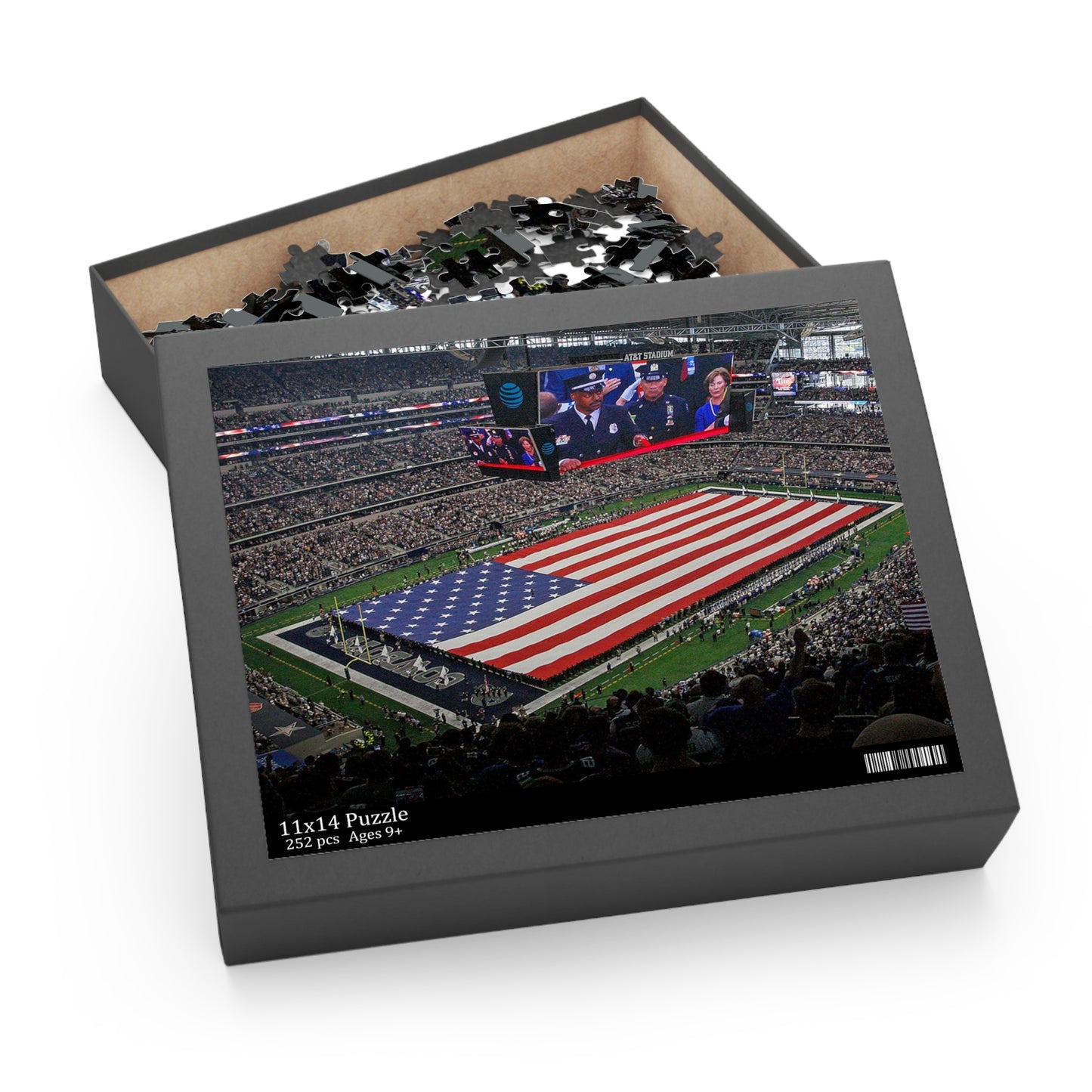 Dallas Cowboys Stadium Puzzle (252-Piece) NFL Football American flag Dak Prescot