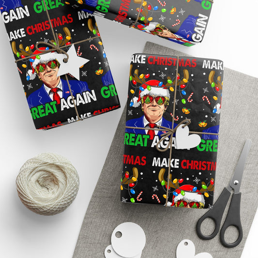 Make Christmas Great Again MAGA Trump Holiday Gift Present Thick Wrapping Papers