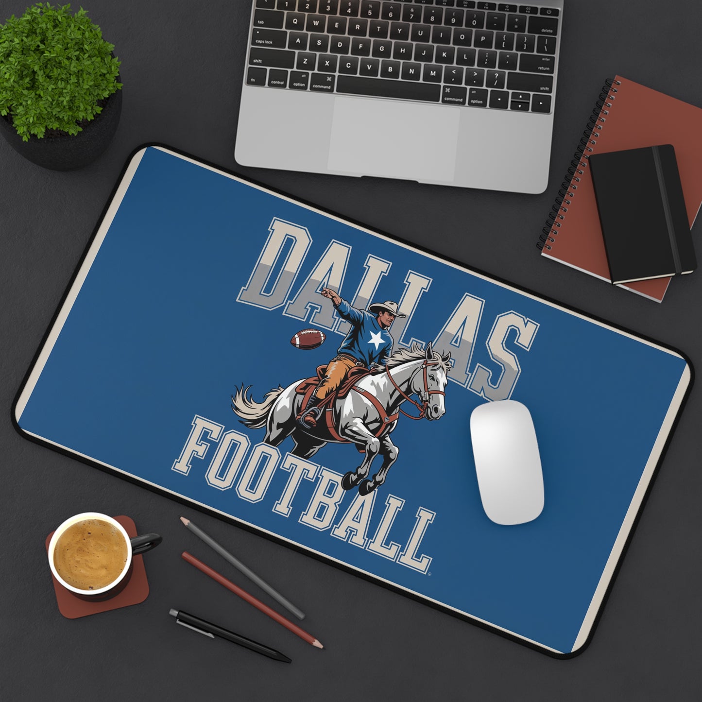 Dallas Football High Definition Print Non Slip Desk Mat Office Home Mouse Pad Sports Fan Gift Ultra Smooth Surface Rubber Backing