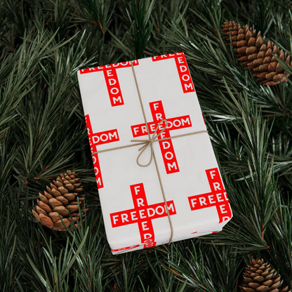 Freedom Red Cross Charlie Kirk Wrapping Papers