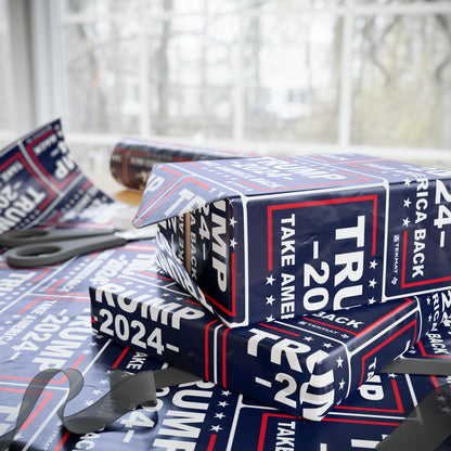 Trump Take America Back Birthday Gift Present Wrapping Paper MAGA