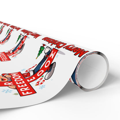 Freedom Cross Cartoon Charlie Kirk Merry Christmas Wrapping Papers