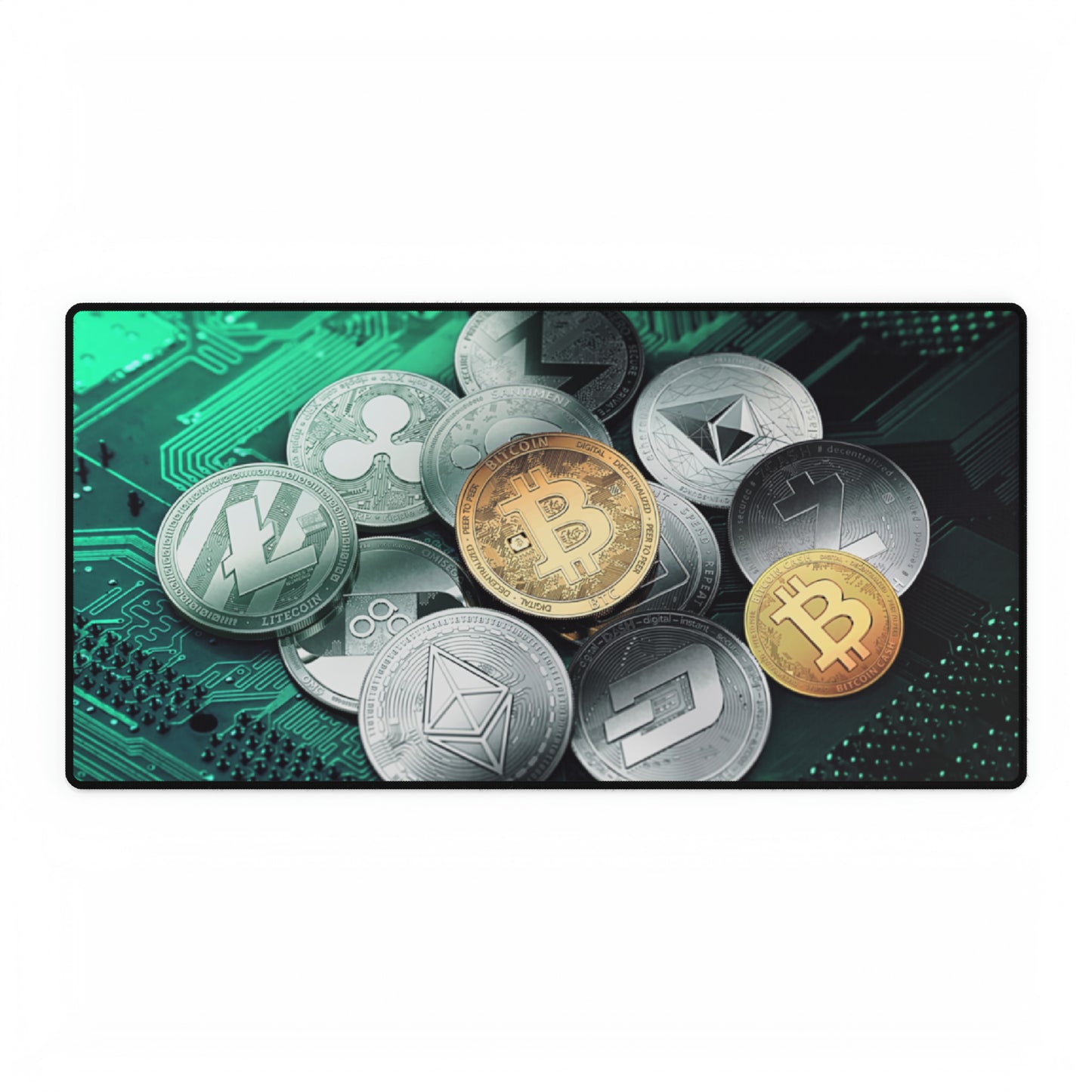 Cryptocurrency Bitcoin Ethereum Dogecoin High Definition Desk Mat Mousepad