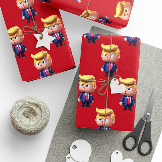 Red Little Trump MAGA Birthday Gift Present Wrapping Paper