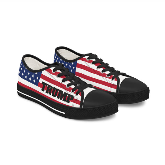 Trump American Flag 2024 All Over Print Women's Low Top Sneakers