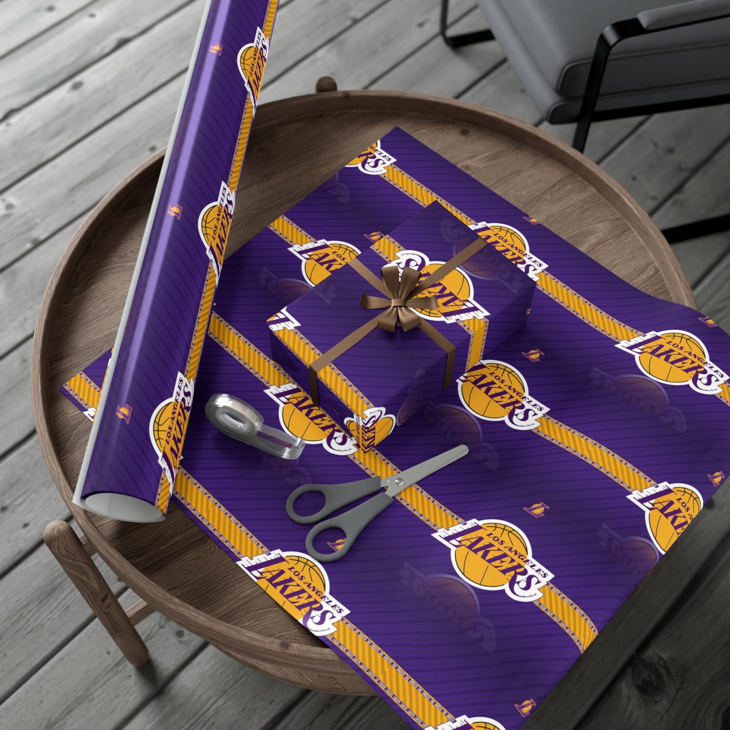 Geschenkpapier zum Geburtstag der Los Angeles Lakers, Fußball, Basketball, Urlaub