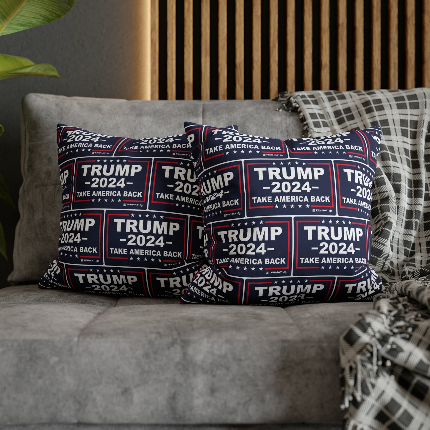 Trump 2024 Take America Back Blue Throw Pillow Case